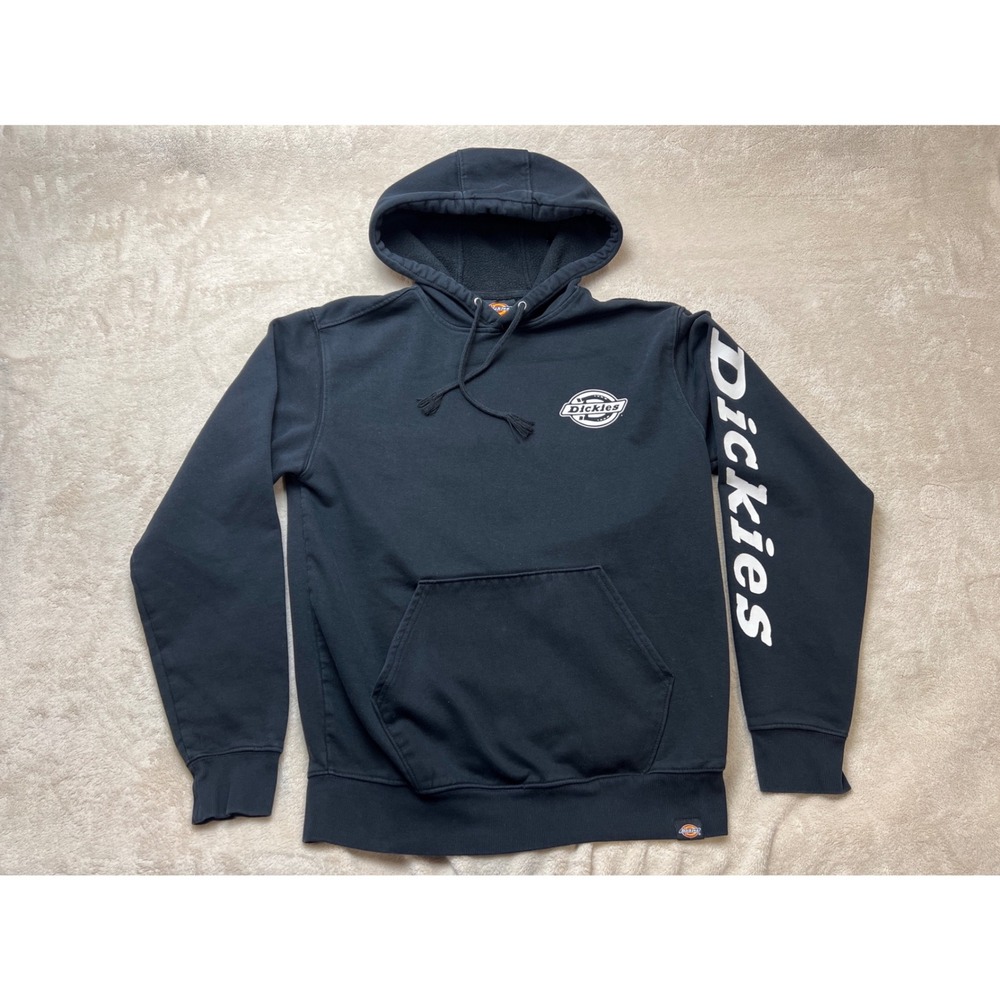 Dickies Hoodie Men Small Black Excellent Sleeve Graphic Pullover TW395BK